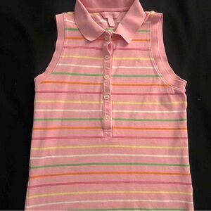 Lilly Pulitzer Multicolor Striped Sleeveless Polo